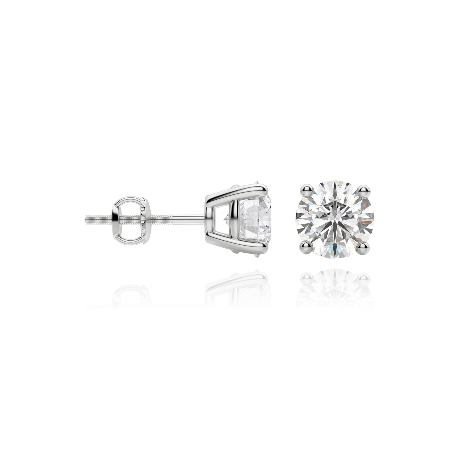 14k White Gold Diamond Studs 0.50ct