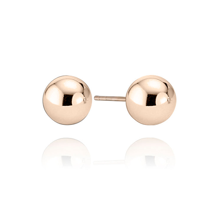 14k Rose Gold Ball Studs