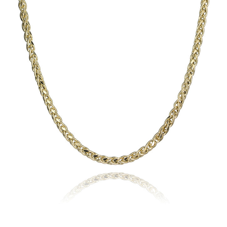 14k Yellow Gold Hollow Franco Link Necklace 20"