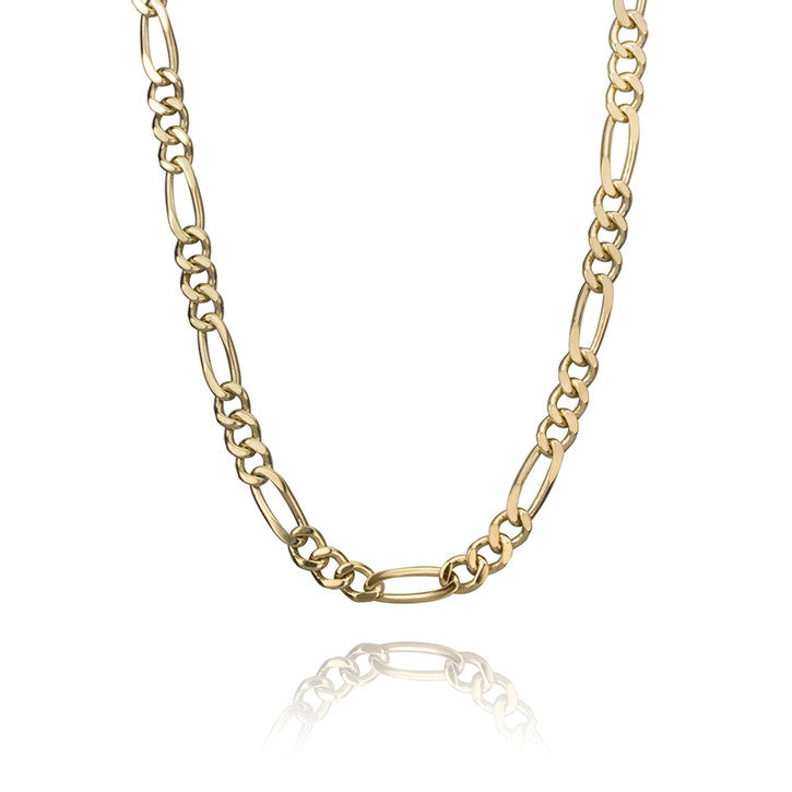 14k Yellow Gold Figaro Link Necklace 3 mm 20"