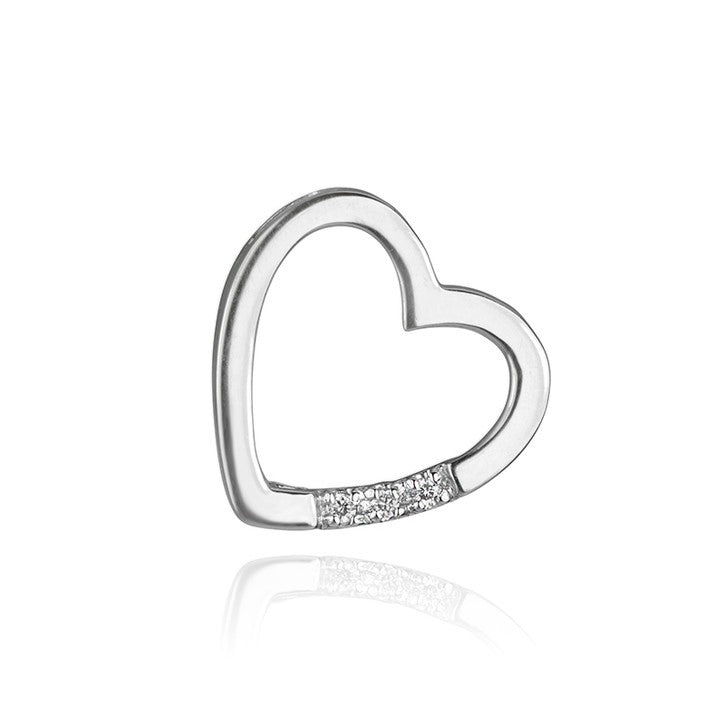 14k White Gold Diamond Heart Pendant