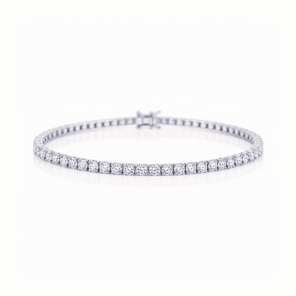 14K White Gold Lab-Grown Diamond Tennis Bracelet