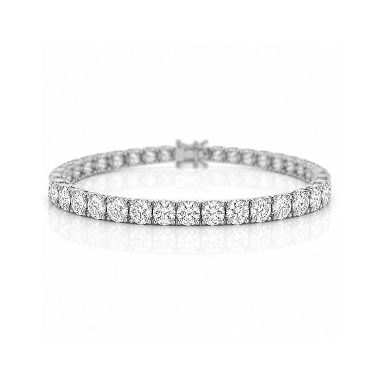 14K White Gold Lab-Grown Diamond Tennis Bracelet