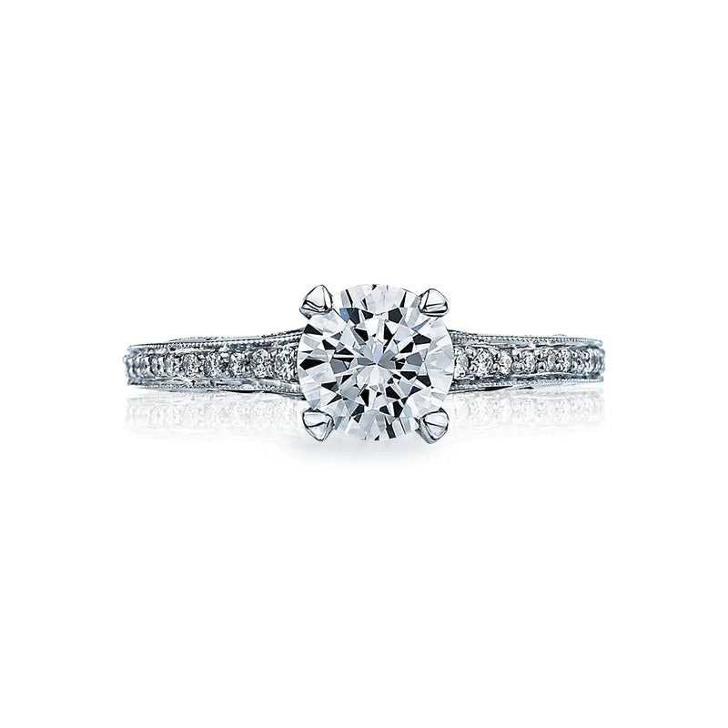 Tacori Sculpted Crescent 18K White Gold Diamond Engagement Ring