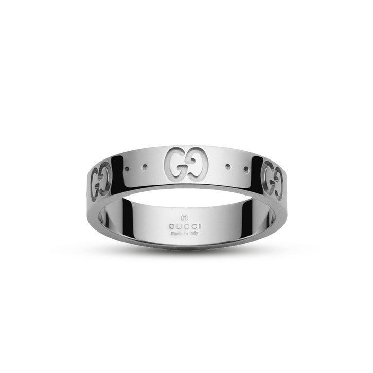 Gucci 18k White Gold Icon Thin Band