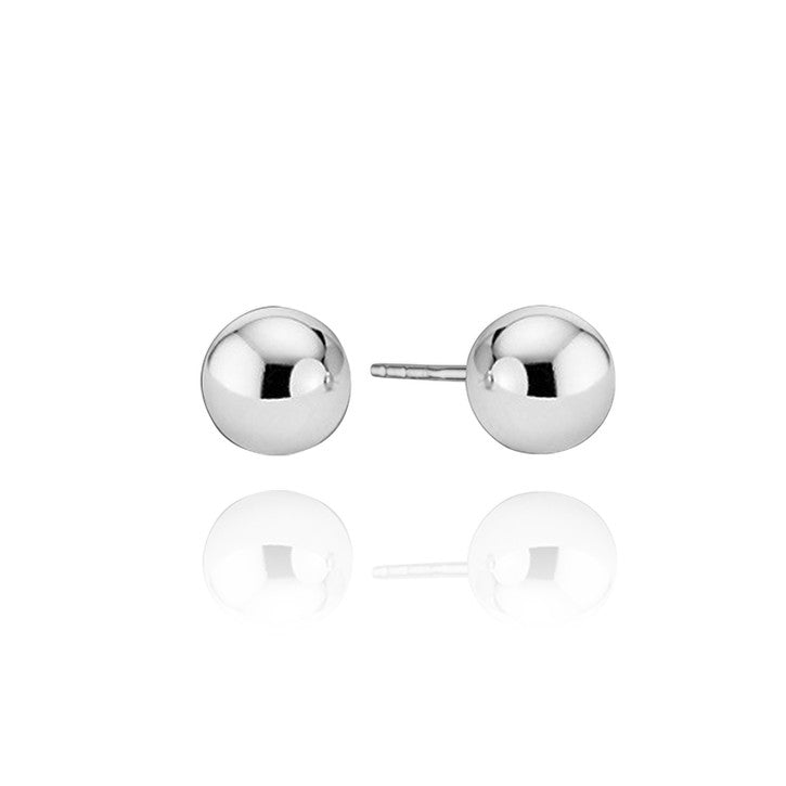 14K White Gold Ball Studs