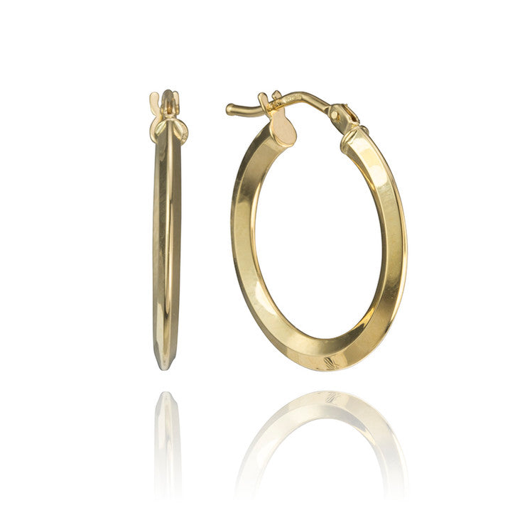 18K Yellow Gold Knife Edge Hoops