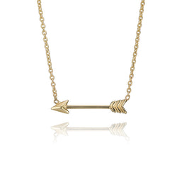 10K Yellow Gold Cupid's Arrow Necklace