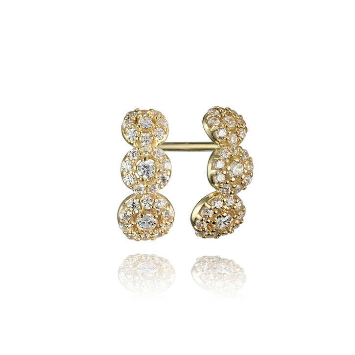 10K Yellow Gold Cubic Zirconia Drop Earrings