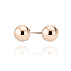 14K Rose Gold Ball Studs