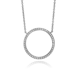 18K White Gold Cubic Zirconia Infinity Necklace