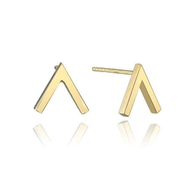 10K Yellow Gold Arrow Studs