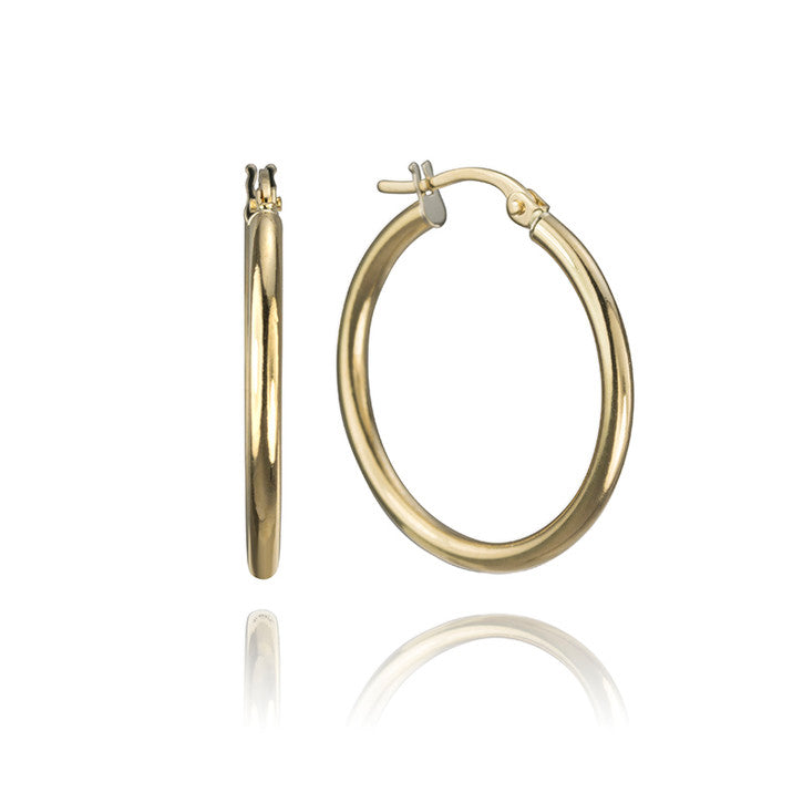 18K Yellow Gold Hoop Earrings