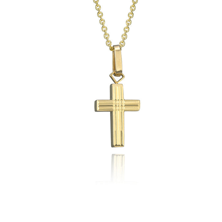 18K Yellow Gold Cross Pendant