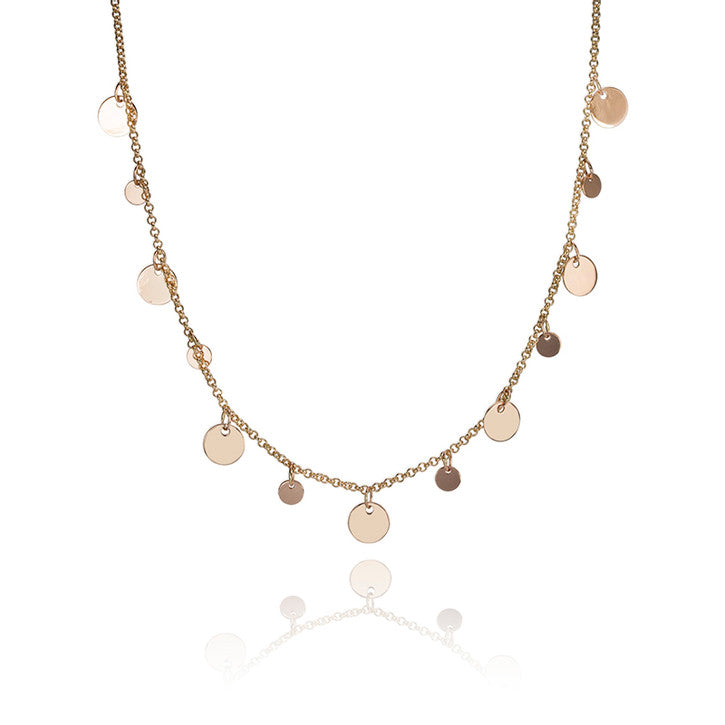 18k Rose Gold Round Charm Necklace