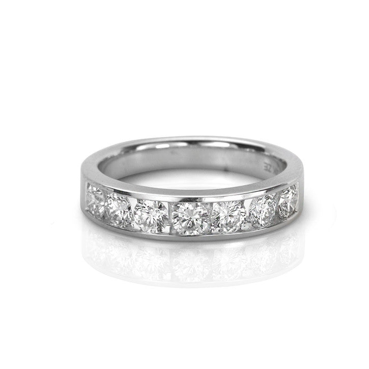 14K White Gold Channel Set Diamond Ring