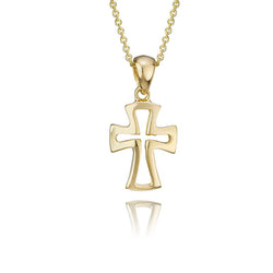 18K Yellow Gold Cross Pendant