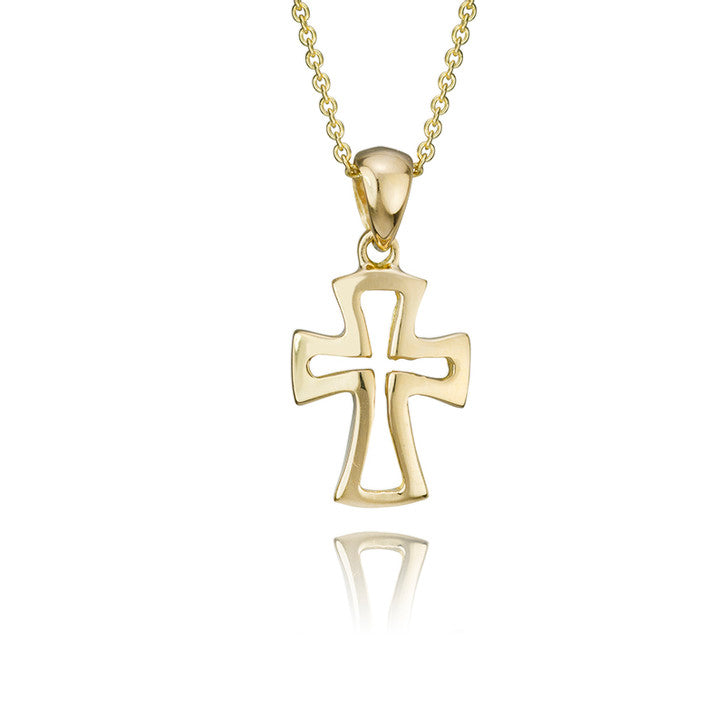 18K Yellow Gold Cross Pendant