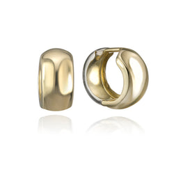 10K Yellow and White Gold Huggie Hoop Earrings