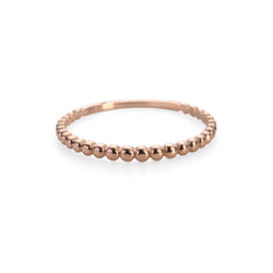 14K Rose Gold Beaded Stacker Ring