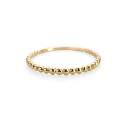 14K Yellow Gold Beaded Stacker Ring