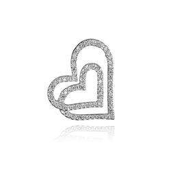 14K White Gold Diamond Heart Pendant