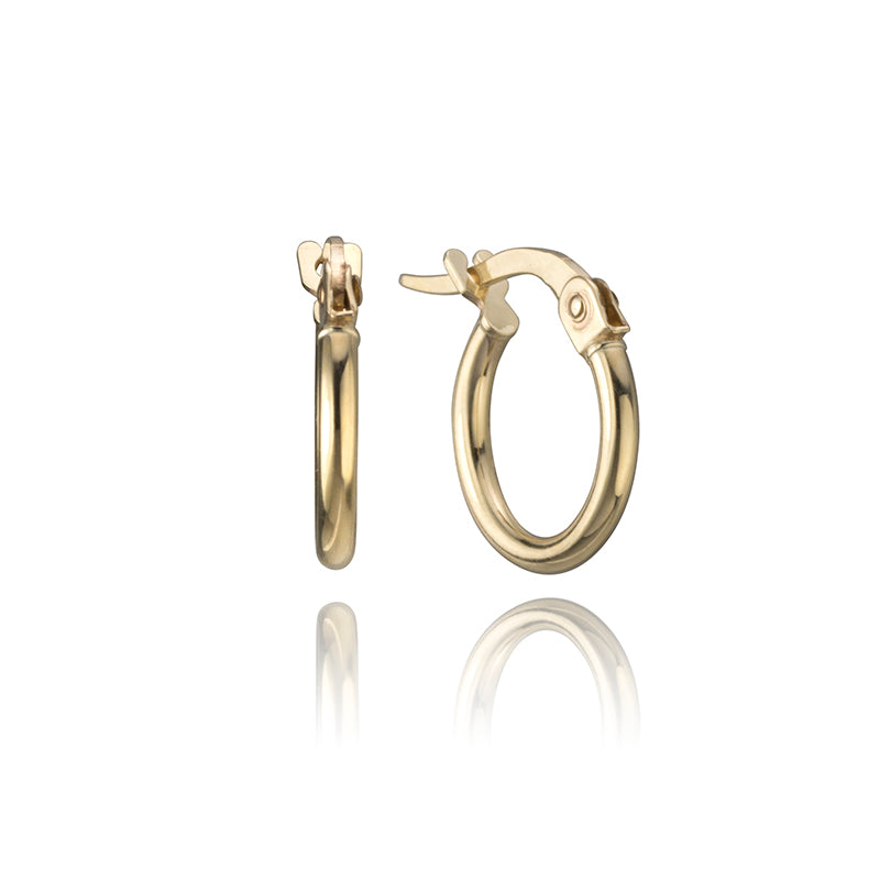 14k Yellow Gold Mini Thin Hoop
