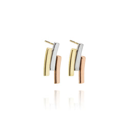 10K Tri-Tone Bar Studs