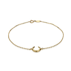 10K Yellow Gold Half Moon Bracelet