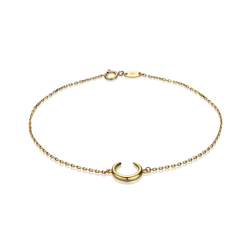 10K Yellow Gold Half Moon Bracelet