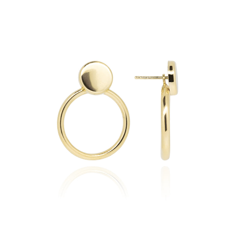 10K Yellow Gold Stud and Circle Hoops