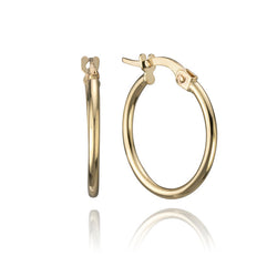 14K Yellow Gold Small Thin Hoops