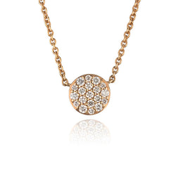 14K Rose Gold Diamond Cluster Necklace