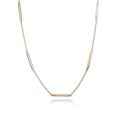 14K Tri Colour Gold Bar Necklace