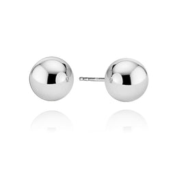 14 White Gold Ball Stud Earrings