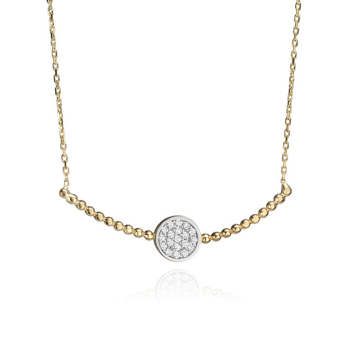 14k Yellow Gold and Cubic Zirconia Necklace